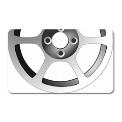 Car Wheel Chrome Rim Magnet (rectangular) by Nexatart