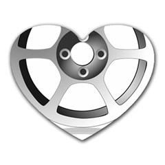 Car Wheel Chrome Rim Heart Mousepads by Nexatart