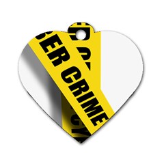 Internet Crime Cyber Criminal Dog Tag Heart (one Side) by Nexatart