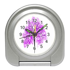 Purple Tree Travel Alarm Clocks by Nexatart