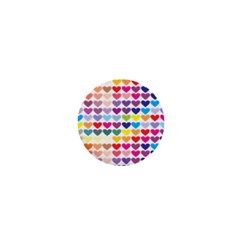 Heart Love Color Colorful 1  Mini Magnets by Nexatart