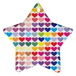 Heart Love Color Colorful Star Ornament (Two Sides) Front