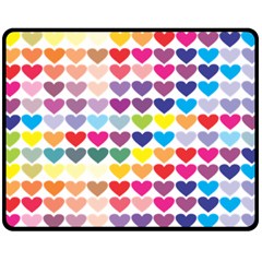 Heart Love Color Colorful Fleece Blanket (medium)  by Nexatart