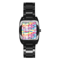 Heart Love Color Colorful Stainless Steel Barrel Watch by Nexatart