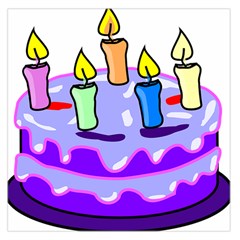 Cake Happy Birthday Large Satin Scarf (square) by Nexatart