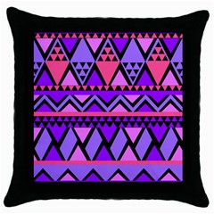 Seamless Purple Pink Pattern Throw Pillow Case (black) by Nexatart