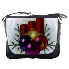 Candles Christmas Tree Decorations Messenger Bags by Nexatart