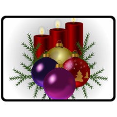 Candles Christmas Tree Decorations Double Sided Fleece Blanket (large)  by Nexatart