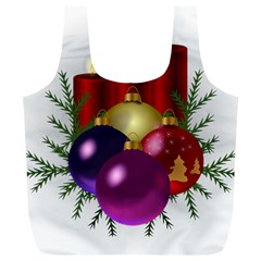 Candles Christmas Tree Decorations Full Print Recycle Bags (l)  by Nexatart
