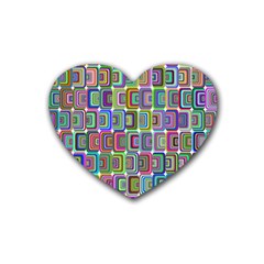 Psychedelic 70 S 1970 S Abstract Rubber Coaster (heart)  by Nexatart