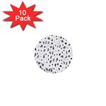 Paisley Floral Flourish Decorative 1  Mini Buttons (10 pack)  Front