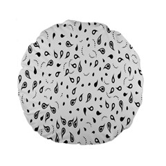 Paisley Floral Flourish Decorative Standard 15  Premium Flano Round Cushions by Nexatart