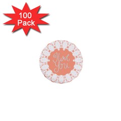 Mandala I Love You 1  Mini Buttons (100 Pack)  by Nexatart