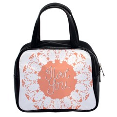 Mandala I Love You Classic Handbags (2 Sides) by Nexatart