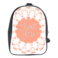 Mandala I Love You School Bags (xl)  by Nexatart