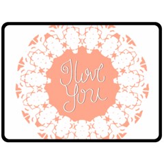 Mandala I Love You Double Sided Fleece Blanket (large)  by Nexatart