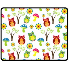 Cute Owl Wallpaper Pattern Fleece Blanket (medium)  by Nexatart