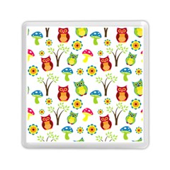 Cute Owl Wallpaper Pattern Memory Card Reader (square)  by Nexatart