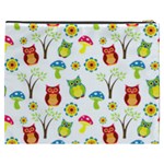 Cute Owl Wallpaper Pattern Cosmetic Bag (XXXL)  Back