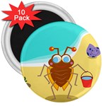 Animal Nature Cartoon Bug Insect 3  Magnets (10 pack)  Front