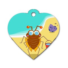 Animal Nature Cartoon Bug Insect Dog Tag Heart (two Sides) by Nexatart