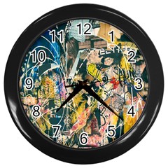 Art Graffiti Abstract Lines Wall Clocks (black) by Nexatart