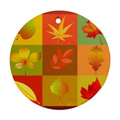 Autumn Leaves Colorful Fall Foliage Ornament (round)