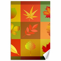 Autumn Leaves Colorful Fall Foliage Canvas 24  X 36  by Nexatart