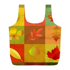 Autumn Leaves Colorful Fall Foliage Full Print Recycle Bags (l) 