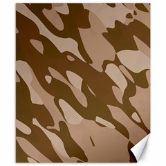 Background For Scrapbooking Or Other Beige And Brown Camouflage Patterns Canvas 8  X 10  by Nexatart