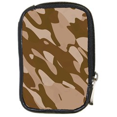 Background For Scrapbooking Or Other Beige And Brown Camouflage Patterns Compact Camera Cases by Nexatart
