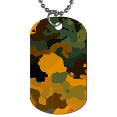 Background For Scrapbooking Or Other Camouflage Patterns Orange And Green Dog Tag (two Sides) by Nexatart