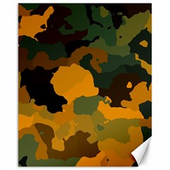 Background For Scrapbooking Or Other Camouflage Patterns Orange And Green Canvas 16  X 20   by Nexatart