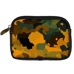 Background For Scrapbooking Or Other Camouflage Patterns Orange And Green Digital Camera Cases by Nexatart