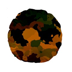 Background For Scrapbooking Or Other Camouflage Patterns Orange And Green Standard 15  Premium Round Cushions by Nexatart