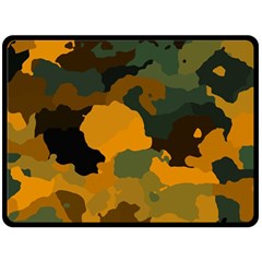 Background For Scrapbooking Or Other Camouflage Patterns Orange And Green Double Sided Fleece Blanket (large)  by Nexatart