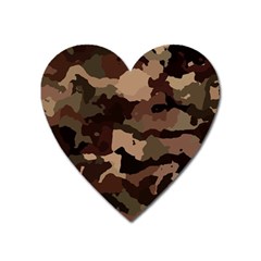 Background For Scrapbooking Or Other Camouflage Patterns Beige And Brown Heart Magnet by Nexatart