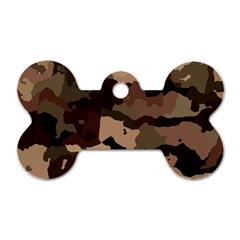 Background For Scrapbooking Or Other Camouflage Patterns Beige And Brown Dog Tag Bone (two Sides)