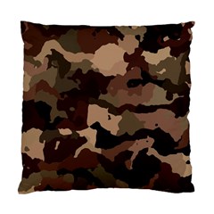 Background For Scrapbooking Or Other Camouflage Patterns Beige And Brown Standard Cushion Case (two Sides) by Nexatart
