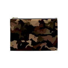 Background For Scrapbooking Or Other Camouflage Patterns Beige And Brown Cosmetic Bag (medium)  by Nexatart