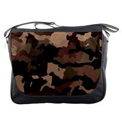 Background For Scrapbooking Or Other Camouflage Patterns Beige And Brown Messenger Bags by Nexatart