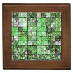 Background Of Green Squares Framed Tiles by Nexatart