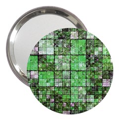 Background Of Green Squares 3  Handbag Mirrors by Nexatart