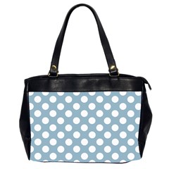 Blue Polkadot Background Office Handbags (2 Sides) 