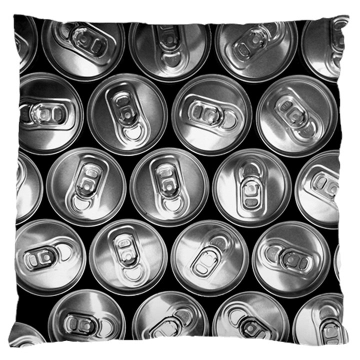 Black And White Doses Cans Fuzzy Drinks Large Flano Cushion Case (One Side)