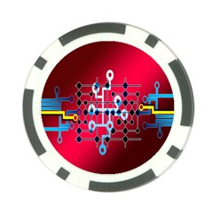 Board Circuits Trace Control Center Poker Chip Card Guard by Nexatart