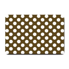 Brown Polkadot Background Small Doormat 