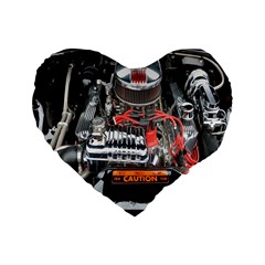 Car Engine Standard 16  Premium Flano Heart Shape Cushions