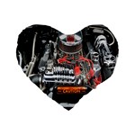 Car Engine Standard 16  Premium Flano Heart Shape Cushions Front