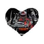 Car Engine Standard 16  Premium Flano Heart Shape Cushions Back
